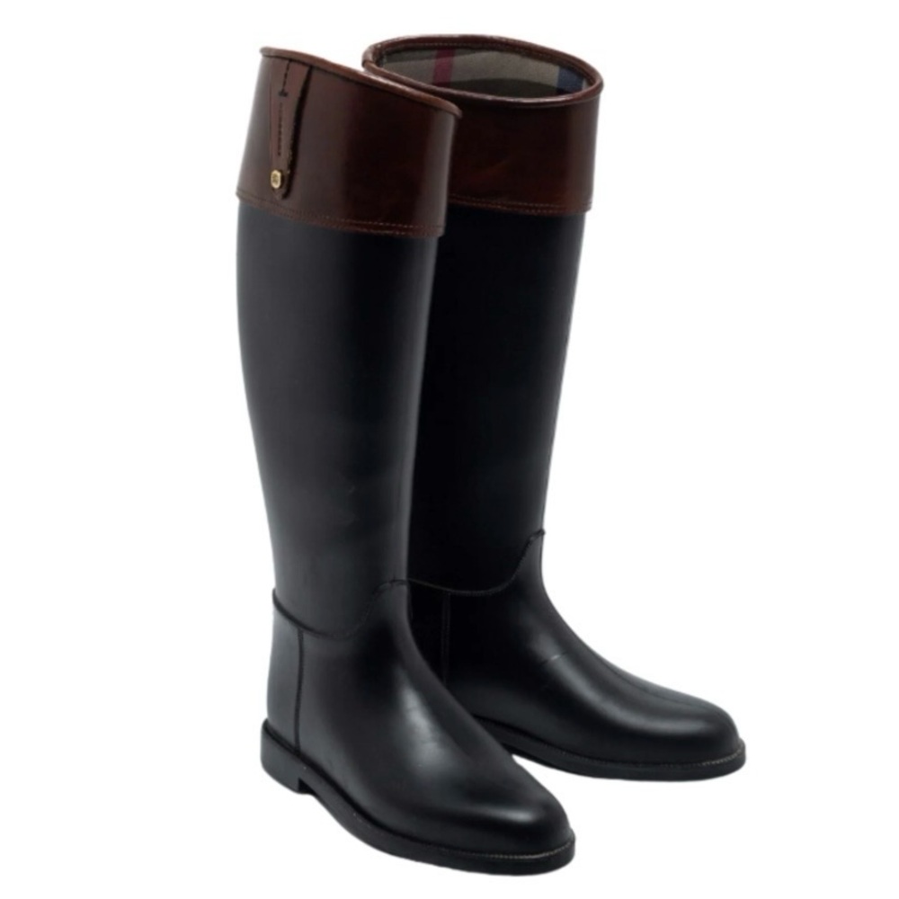 Burberry Two Toned Equestrian Bridle Wellington Rain Boots - Picture 9 of 9